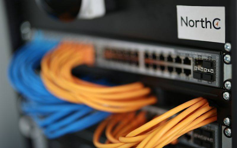 Network switch and ethernet cables for industrial communication protocols