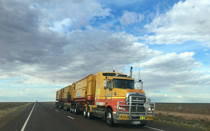 Freight truck on the highway for transport and fleet management